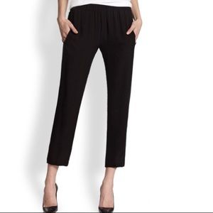 Theory Pull On Cropped Silk Pants Sz S